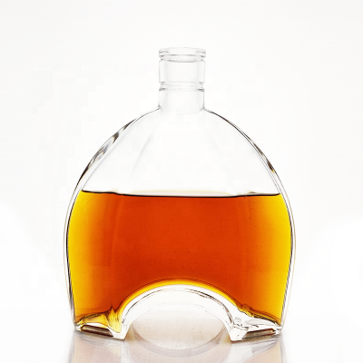 70cl Cognac Bottle Unique Arch Bridge Shaped Empty 0.75l Liquor Cognac 750ml Xo 700ml Liquor Glass Bottle with Cork Lid