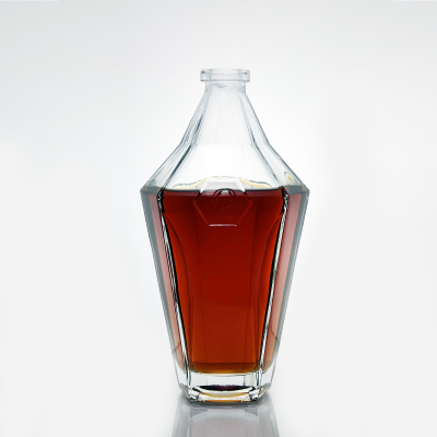 Hot clear wholesale cork top special shape unique luxury Xo Gin Rum Glass bottle 70 cl empty wine 700 ml bottle 