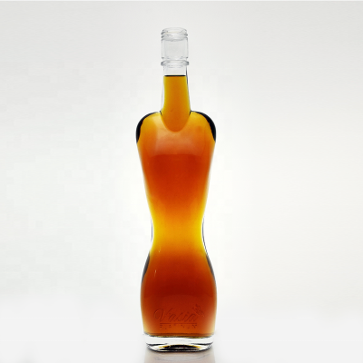 Unique Fancy Whisky Bottle 50cl Screw Cap Tequila Container 700ml 750ml Emboss Rum Gin Spirit Glass Bottle 500 ml 