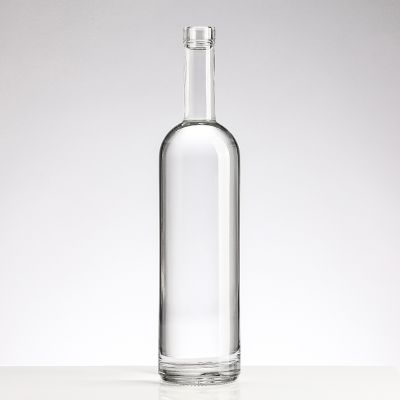 Wholesale 1 liter clear vodka glass bottle empty spirit bottle 750ml 