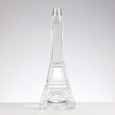 high quality tower shape clear glass liquor bottle Whisky Vodka glass bottle 50cl