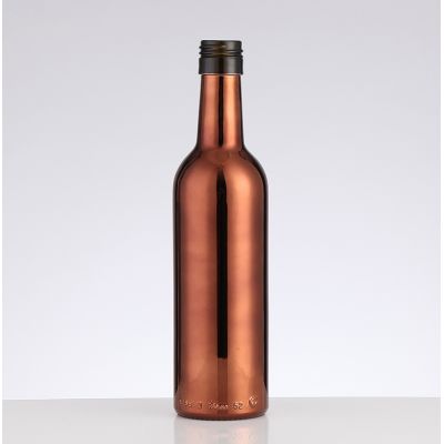 Top quality 375ml fancy electroplating empty red wine glass bottle for sale