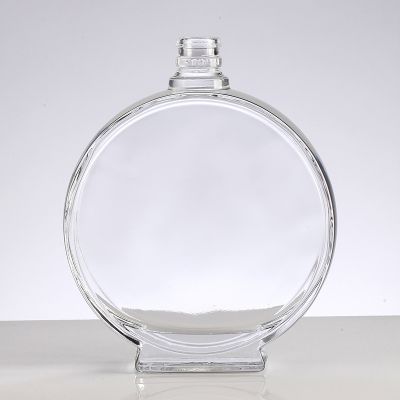 Wholesales Custom Logo Oblate Glass Wine Bottle Glass Cognac Xo Bottle