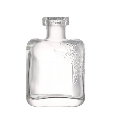 heavy cork top delicate 700 ml super flint vodka liquor bottle with cover 