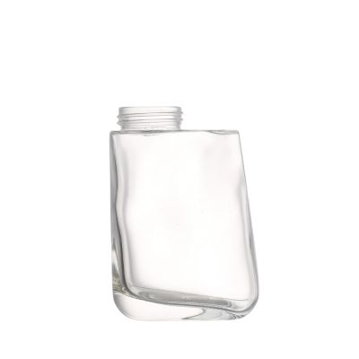 Custom 500 ml transparent liquor wine big mouth glass bottle with screw