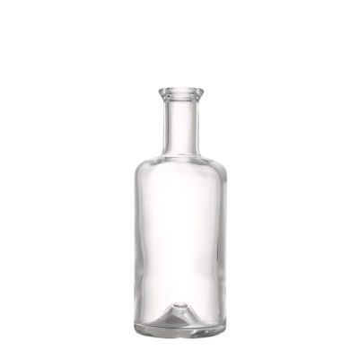 Heavy best quality factory 375 ml wine liquor empty clear glass bottle with cork