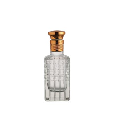 100ml Bulk square shaped mini spirit glass bottles wine liquor bottles glass with lid