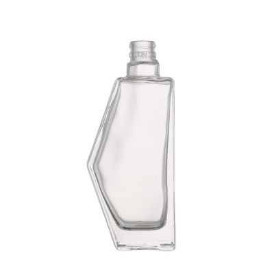 Crystal square liquor bottle 250 ml liquor bottle packaging for vodka with screw