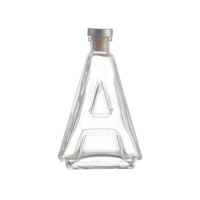 Wholesale 100ml 500ml unique A shaped creative clear wine liquor alcoholic liquor bottles glass 