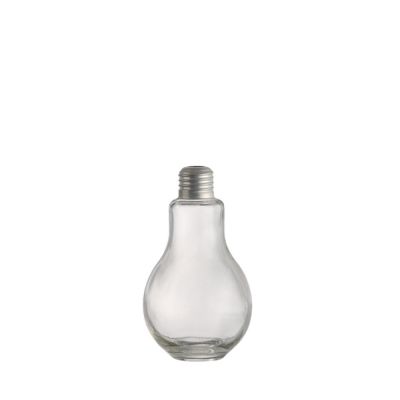 Clear unique customized empty glass 250 ml fruit juice beverage wine bottles light bulb bottle 