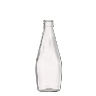 Get Samples Custom 290 ml Clear Empty Glass Beverage Juice Bottles With Crown 