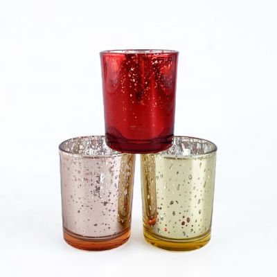 Multi-Colored Electroplated Customized Glass Candle Holder 