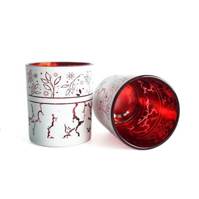 Unique Candle Jars Glass,Electroplated Laser Engraved Lantern Candle Holders For Holiday 