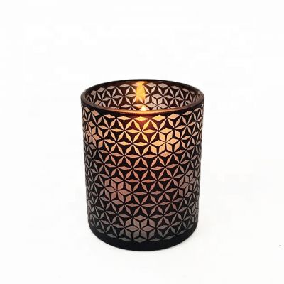 High Quality Elegant Laser Engraving Glass Candle Bowl 