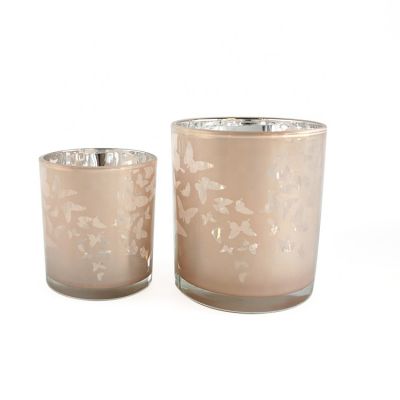 Laser engraving 6oz 13oz mercury glass containers jar for candles