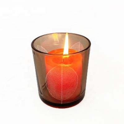Customized Color Empty Translucent Glass Candle Bowl 