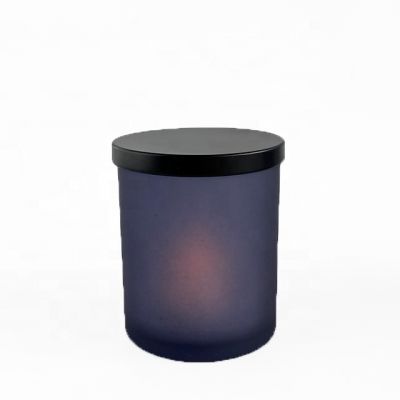 custom glass candle container with tin lid for home decoration 