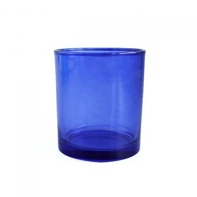frosted /glossy white grey blue painted glass candle jar with /without wood lid