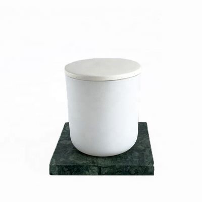 247ml 8oz tumbler empty matte white glass candle jar with porcelain lid