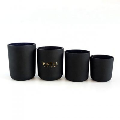 8oz 13oz 16oz and 20oz matte black glass candle jars round bottom votive candle holders