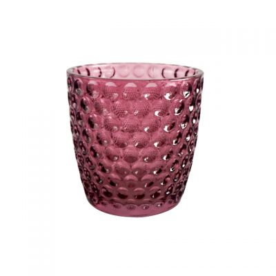 copper red sparkling horn glass candle jar 