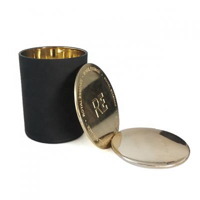 Black Candle Jar with gold inside and gold lid For Candle Wax 