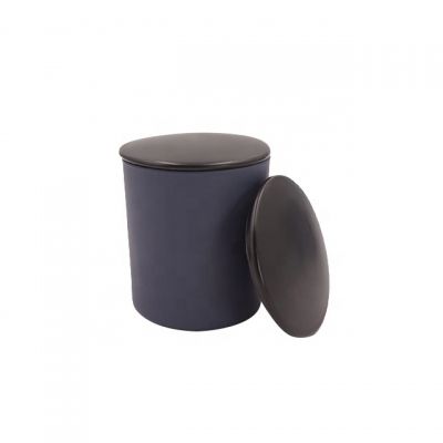 custom opaque frosted blue candle jar 200ml with decorative lids for candle making