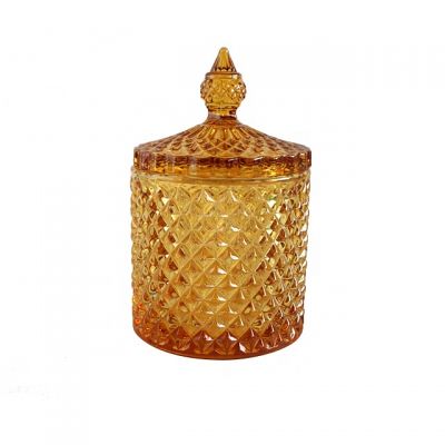 amber glass candle holder