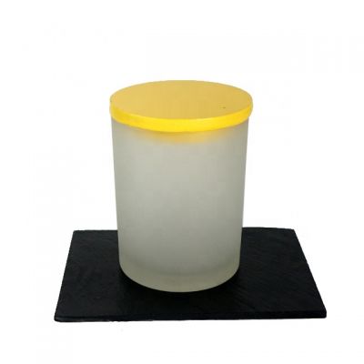 European New Style Candle Glass Jar and colorful lids for Sale