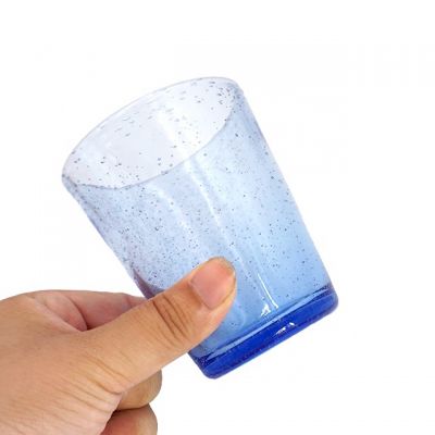 2019 best quality cheap light blue unique solid candle holder glass 