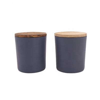 wholesale cheap 7oz 210ml dark blue candle jar and wooden top