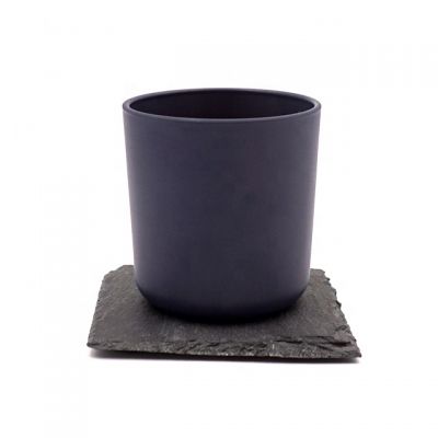 8oz dark blue inside and outside both sprayed candle holder glass