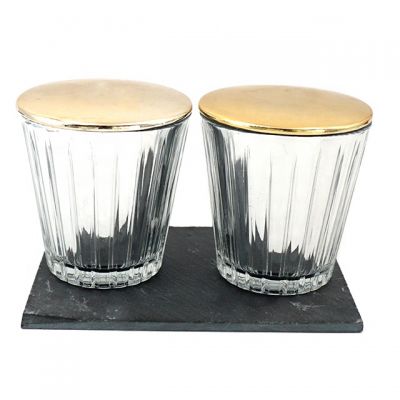 Silver Mercury Glass Candle Holder Cone Glass Candle Jar and lids