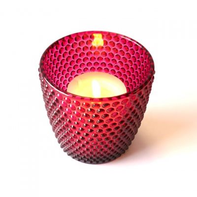 red glass candle jar / candle holder for home decoration 