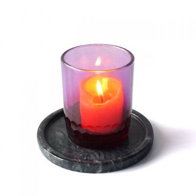 various size color and shape diamond cut glass candle jar with lid