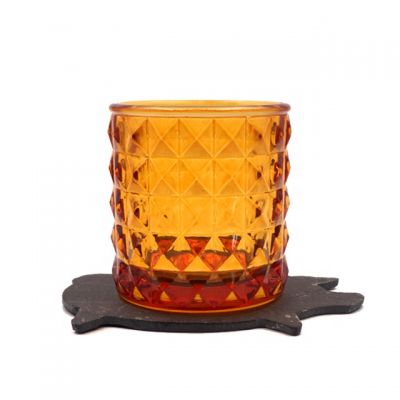 180ml exquisite amber glass candle jar and container