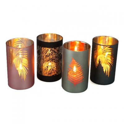 Wholesale set of 4 candle containers glass for wedding party and home