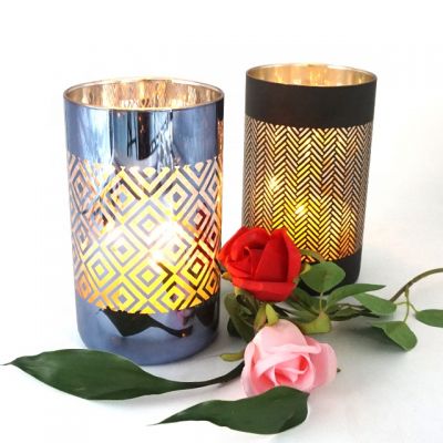 set of 2 tall glass candle holders hurricane glass candle jars