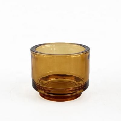 luxury amber candle jar empty glass candle vessel