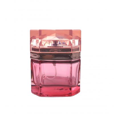 50ml Custom Design Famous Inside Red Painting Empty Spray Fancy Rectangle Square Black Glass Brand Perfume Bottle