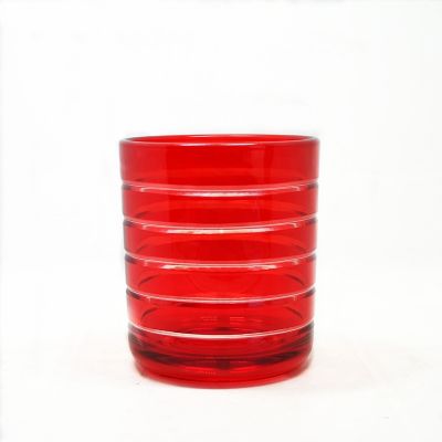 Red Christmas candle tealight holder glass candle jar and decor lid