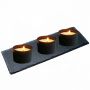 home decor flat bottom round glass tumbler for candles mini size set of 3 slate candle holders