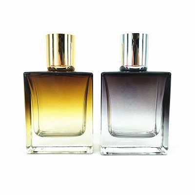 Hot Selling Painted 50ml gradient parfum bottles transparent blue fragrance perfume glass bottle 