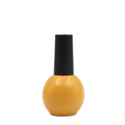 Hot sale round ball nail polish bottle 12ml empty clear nail polish glass bottles with brush caps