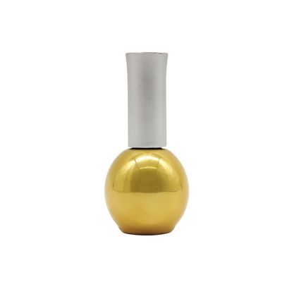 Factory Oem Custom Gold Coated Luxury Empty 12ml Uv Gel Nail Polish Bottle With Dupont Brush