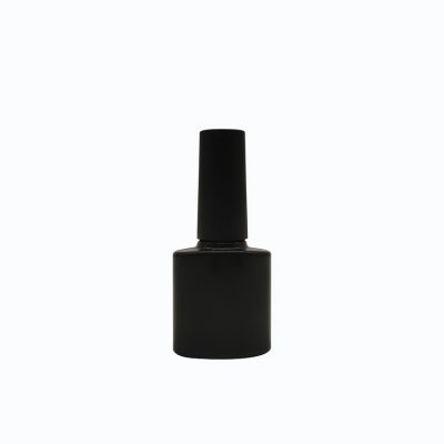 7ml Fancy Black Flat Cosmetic Containers For Nail Polish Oils With Brush