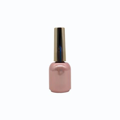 Wholesale Gel Nail Polish Bottles 8ml Pink Color With Gold Brush Cap