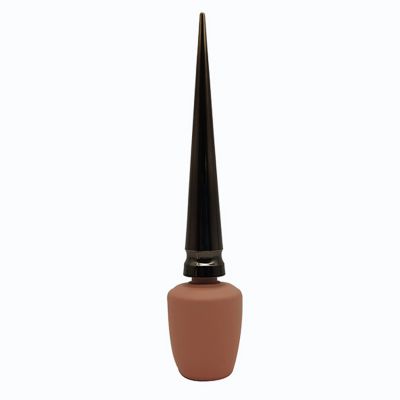 Wholesale 12ml Brown Glass Empty Nail Polish Bottle With Unique Shape Cap Brush