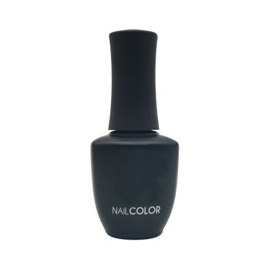 Wholesale Customization 15ml Black Round Frosted Nail Polish Glass Bottle With Brush Cap