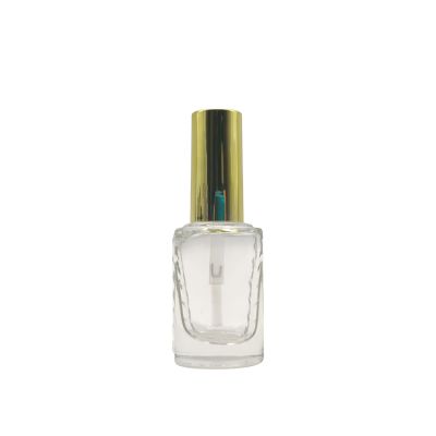 Nail Polish Round Gold Cap With Brush And Clear 13ml Nail Polish Square Nail Polish Bottle